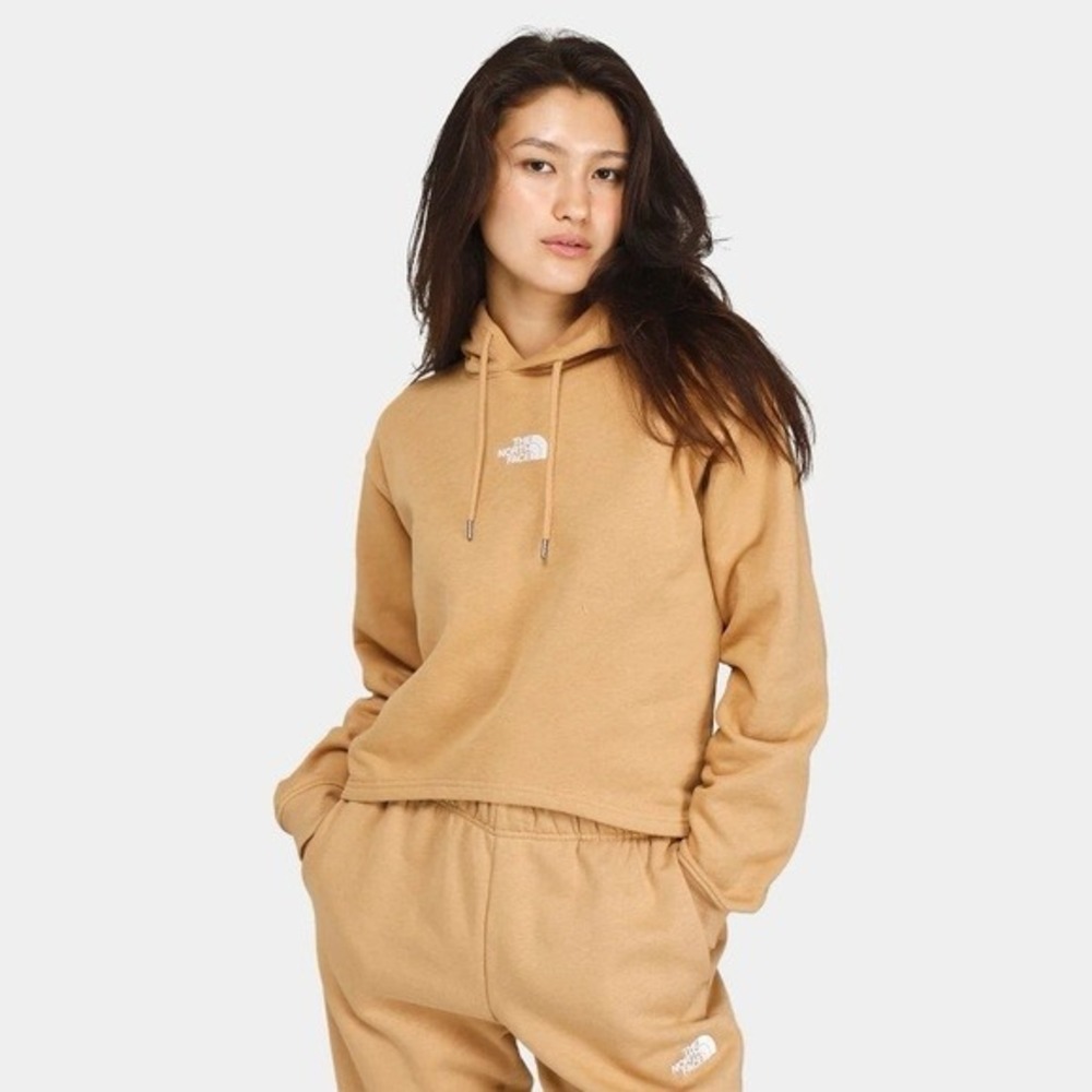 North Face Evolution Hi Lo Hoodie Relaxed Fleece Pullover Women XXL Yellow NWT